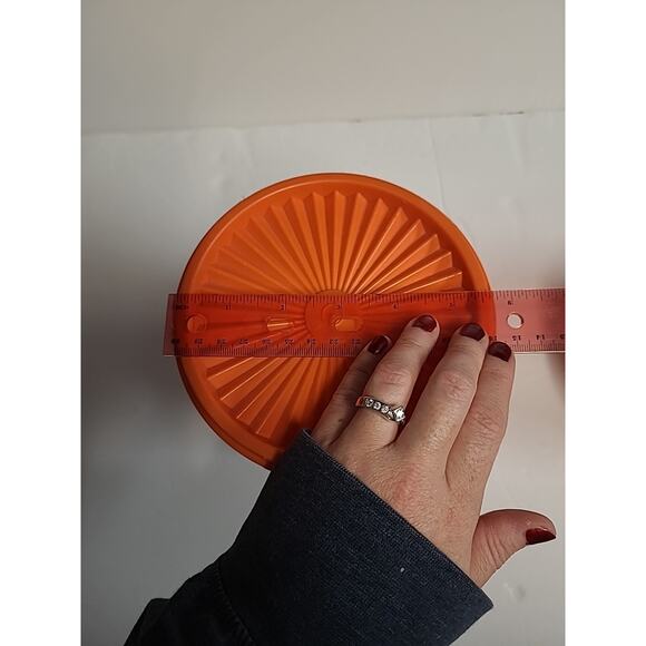 Tupperware Canister Set With Lids Orange Harvest Servalier Vintage Set of 2 - Picture 13 of 14